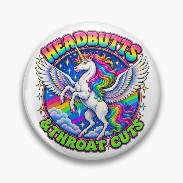 Item preview, Cute Unicorn Headbutts & Throat Cuts Colorful Rainbow Dark Humor designed and sold by WolfmanProphecy.