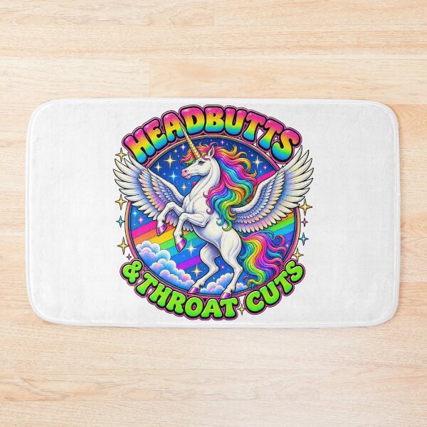 Item preview, Cute Unicorn Headbutts & Throat Cuts Colorful Rainbow Dark Humor designed and sold by WolfmanProphecy.