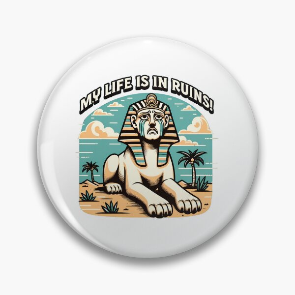 Item preview, Sad Sphinx My Life Is In Ruins Funny Egyptian Art designed and sold by SoyLamderma.