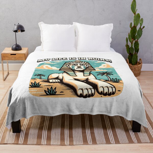 Item preview, Sad Sphinx My Life Is In Ruins Funny Egyptian Art designed and sold by SoyLamderma.