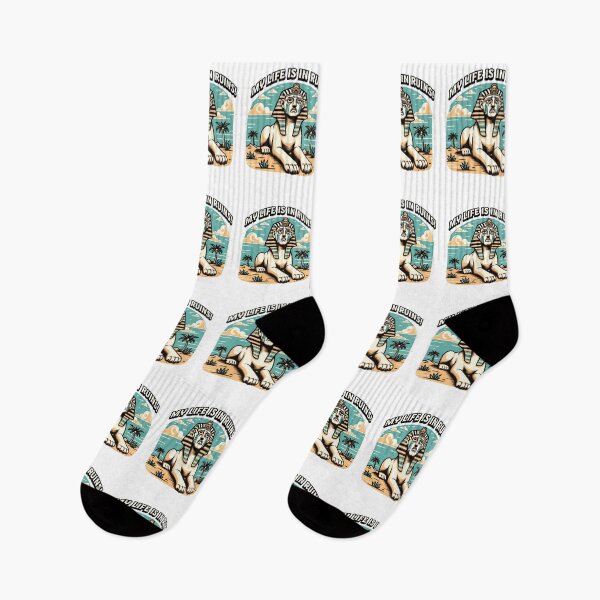 Item preview, Sad Sphinx My Life Is In Ruins Funny Egyptian Art designed and sold by SoyLamderma.