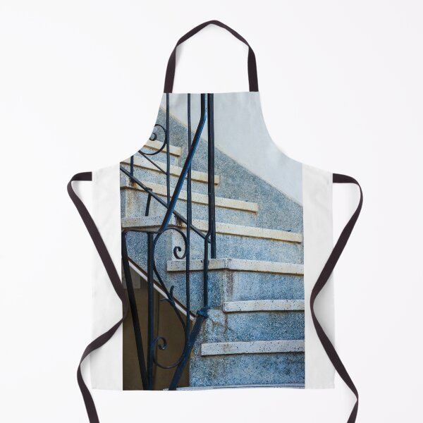 Item preview, Stone Staircase With Wrought Iron Railing and Textured Concrete Steps in Vintage Interior designed and sold by Nmallia.