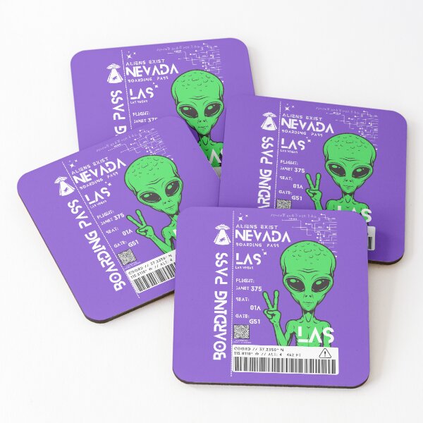 Item preview,  Las Vegas Nevada Boarding Pass Stylized Area 51 Aliens Exist Purple designed and sold by InkWhirl.