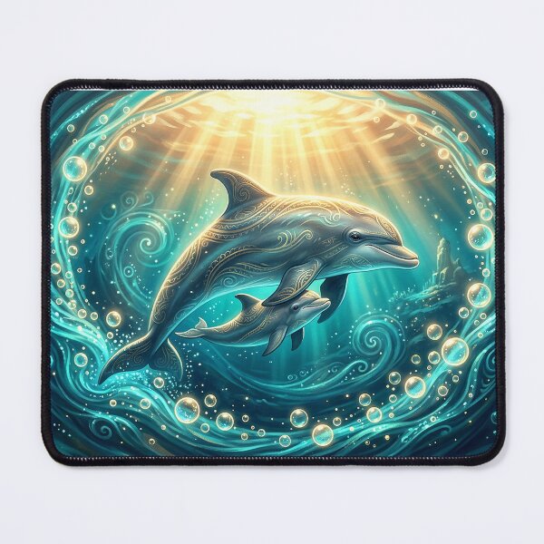 Item preview, Mother & Baby Dolphin — Divine Light Blessing, Tatau Ocean Art designed and sold by Hawaii26.