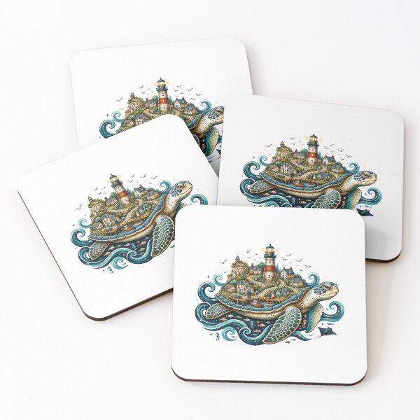 Item preview, Sea Turtle Lighthouse Village | Magical Coastal Fantasy designed and sold by MrDev.