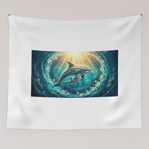 Item preview, Mother & Baby Dolphin — Divine Light Blessing, Tatau Ocean Art designed and sold by Hawaii26.