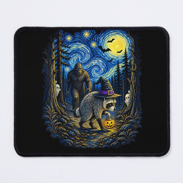 Item preview, Halloween Raccoon Jimothy Moonlit Pumpkin Van Gogh designed and sold by leevekaArt.