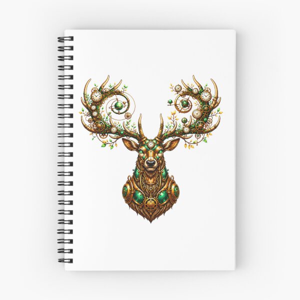 Item preview, Steampunk Clockwork Deer | Emerald Timekeeper Mechanical Antler Fantasy designed and sold by MrDev.