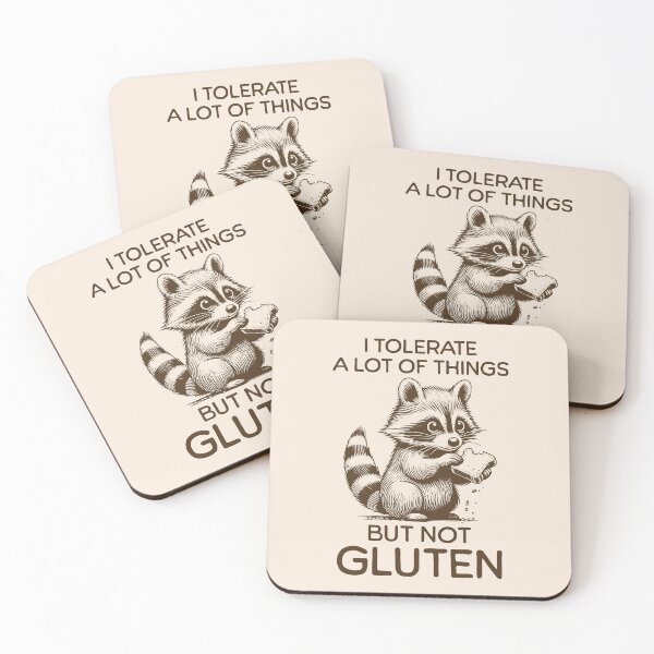 Item preview, I Tolerate A Lot Of Things But Not Gluten Sad Raccoon Gluten Intolerance Humor designed and sold by KLArtzStore.