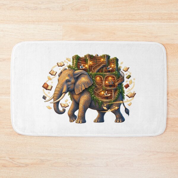Item preview, Enchanted Library Elephant | Magical Bookworm Elephant Fantasy designed and sold by MrDev.
