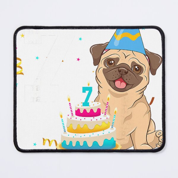 Item preview, 7 Years Old Birthday Pug Dog Lover Party Kids Boys Girls top meme designed and sold by RamonaTeal.