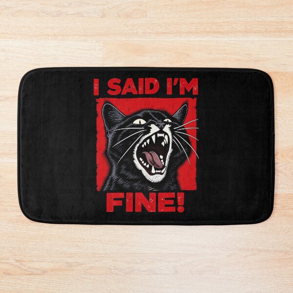 Item preview, I Said I'm Fine Angry Black Cat Funny Sarcastic Cat Quote designed and sold by flowerpower999.
