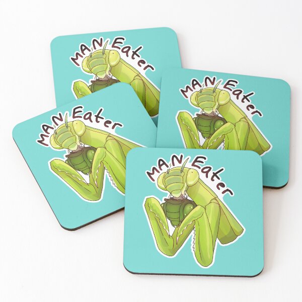 Item preview, “Man-Eater” — Praying Mantis | Biology Pun Sticker designed and sold by Song-of-Anemoia.