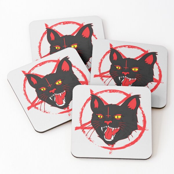Item preview, Devil Cat Black Pentagram Satanic Hail Satan Occult  designed and sold by ShayneViki.