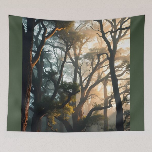 Item preview, Golden Sunlight Mystic Forest Trees designed and sold by NuYaArt.
