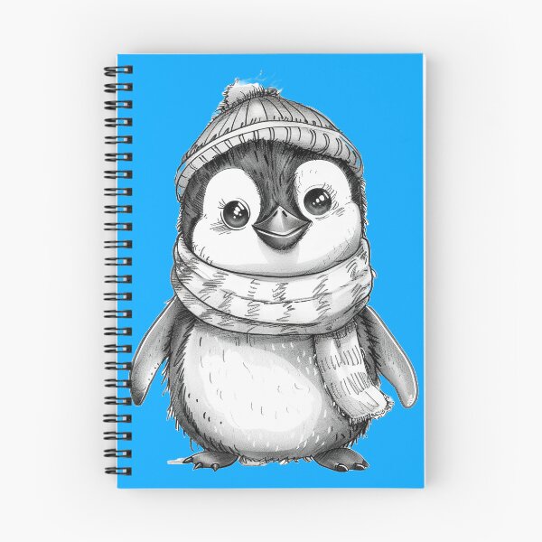 Item preview, Cute Baby Penguin in Winter Hat and Scarf Pencil Sketch designed and sold by Artsformore.