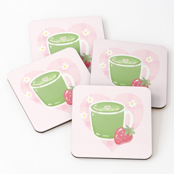 Item preview, Strawberry Matcha Tea Party Kawaii Pattern designed and sold by VenusandMoon.