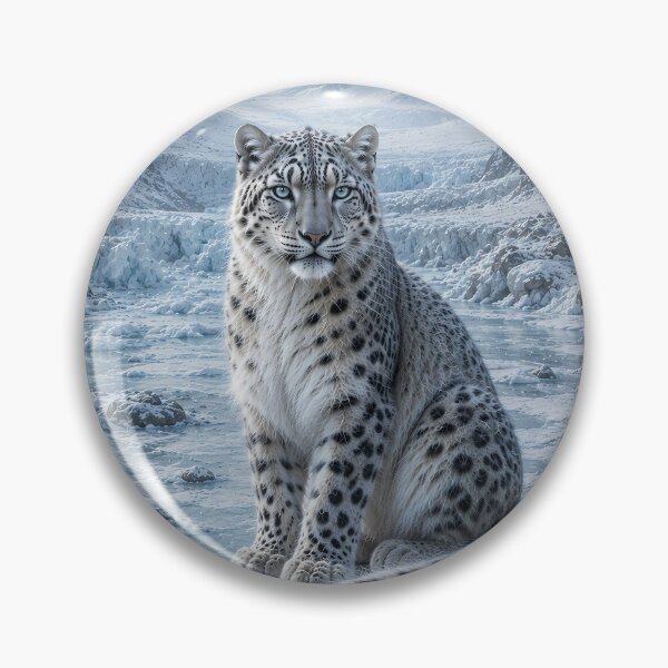 Item preview, Snow Leopard in Icy Mountain Landscape – Majestic Wildlife Art designed and sold by ManJiangHong.