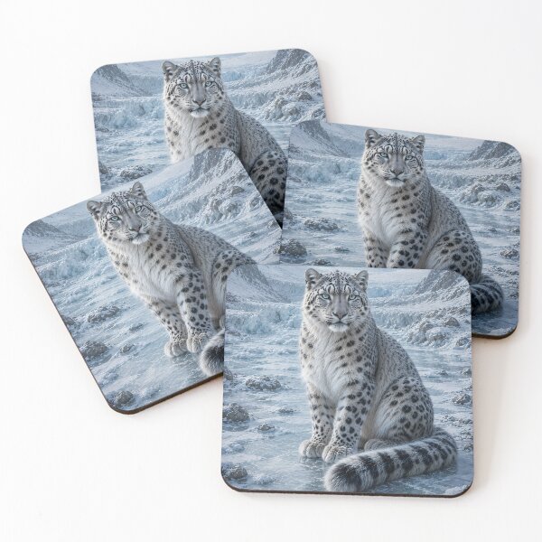 Artikelvorschau, Snow Leopard in Icy Mountain Landscape – Majestic Wildlife Art entworfen und verkauft von ManJiangHong.