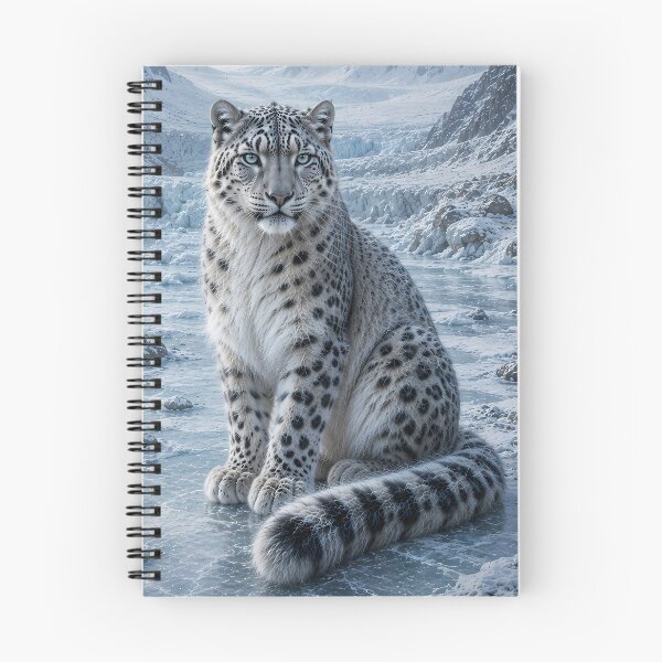 Item preview, Snow Leopard in Icy Mountain Landscape – Majestic Wildlife Art designed and sold by ManJiangHong.