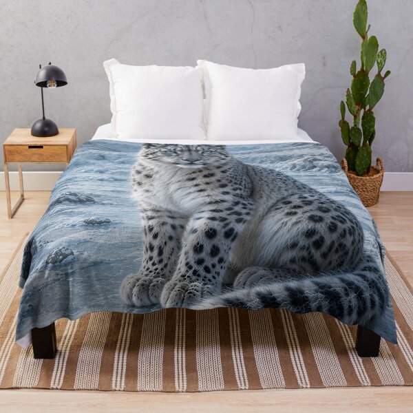 Item preview, Snow Leopard in Icy Mountain Landscape – Majestic Wildlife Art designed and sold by ManJiangHong.