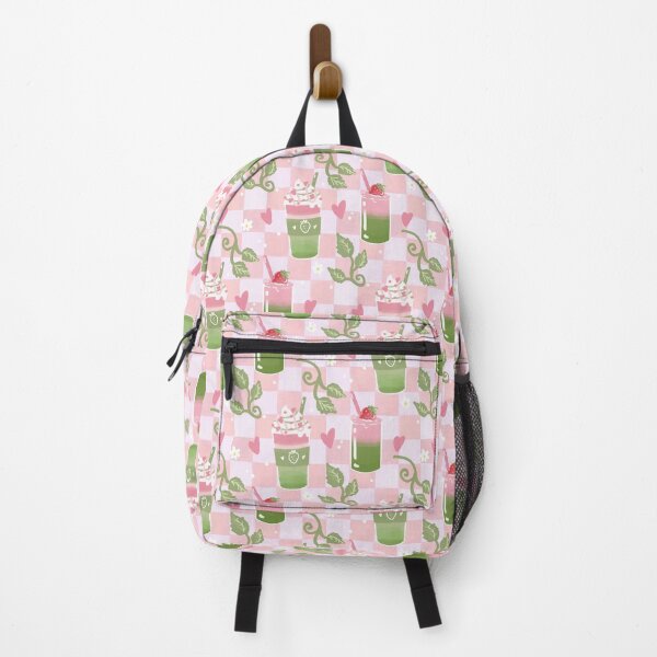 Item preview, Strawberry Matcha Latte Checkerboard Pattern designed and sold by VenusandMoon.
