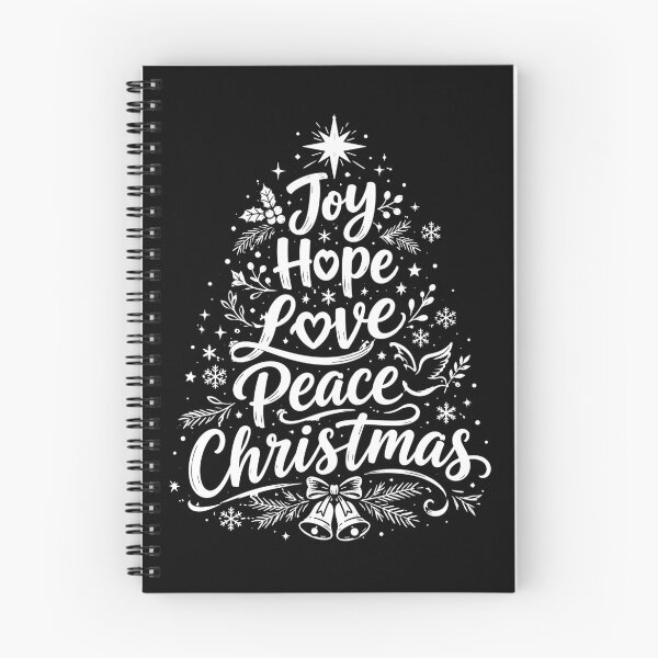 Item preview, Joy Hope Love Peace Christmas Tree Typography Design designed and sold by mraihan.