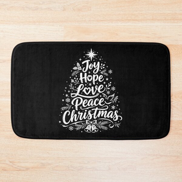 Item preview, Joy Hope Love Peace Christmas Tree Typography Design designed and sold by mraihan.
