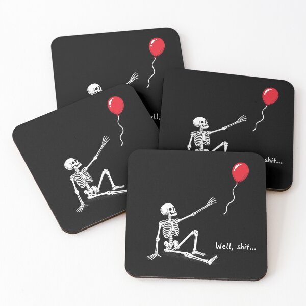Item preview, Skeleton Balloon Well Shit Funny Dark Humor designed and sold by leocreatives.