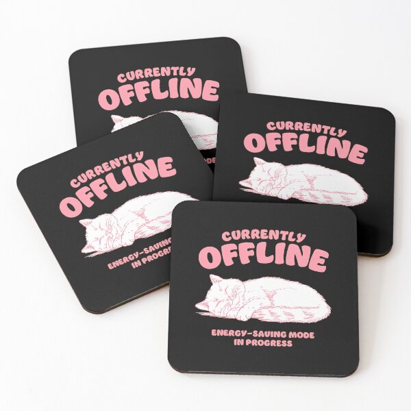 Item preview, Currently Offline Sleeping Cat Energy Saving Mode Funny designed and sold by SoyLamderma.