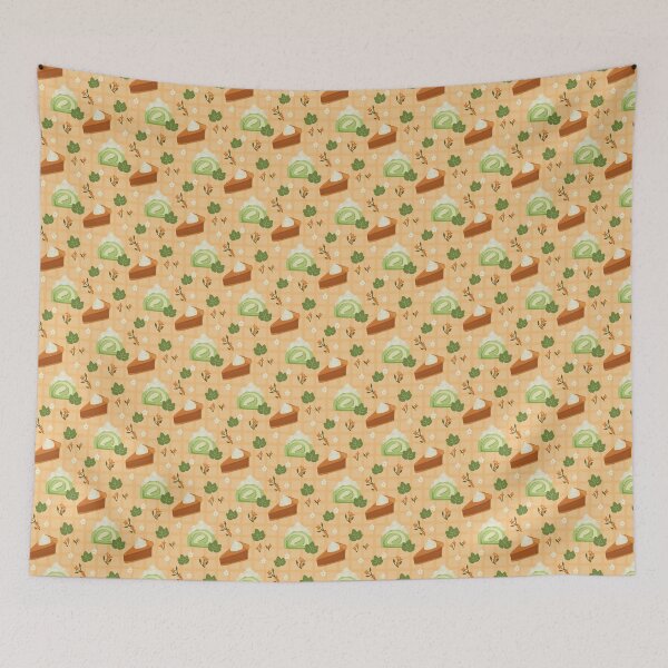 Item preview, Matcha Cakes & Pumpkin Pie - Cozy Autumn Cafe Pattern designed and sold by VenusandMoon.
