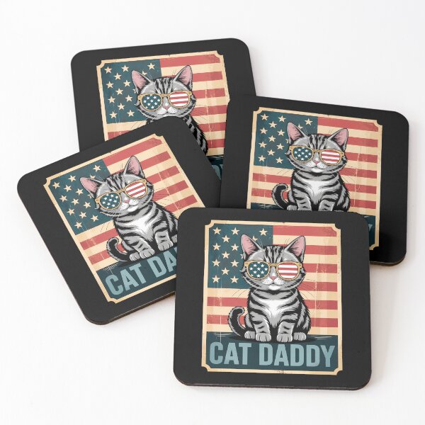 Item preview, Cat Daddy American Flag Retro Pet Lover designed and sold by SoyLamderma.