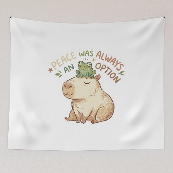 Item preview, Unbothered Capybara & Frog Meme Die-Cut Sticker, Ugly Cute Wholesome Decal designed and sold by KreatoLab.