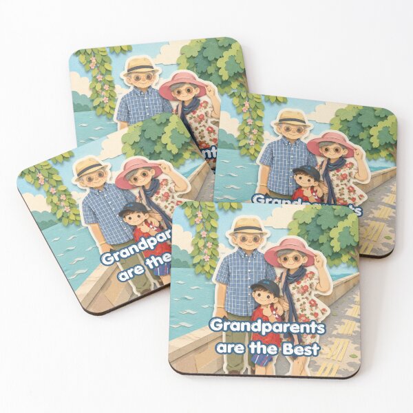 Item preview, Grandparents are the Best, Cute Family Vacation Beach Oil Painting designed and sold by BlossoraStudio.