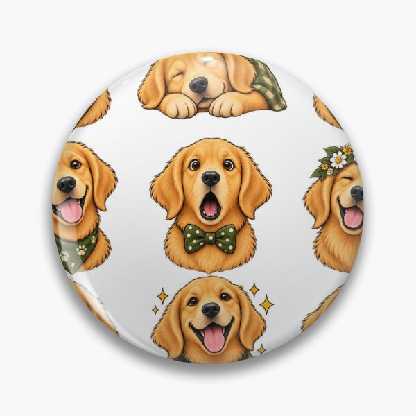 Item preview, Golden Retriever Mood Sticker Pack Cute Dog Expressions Set designed and sold by Rod & Retriever.