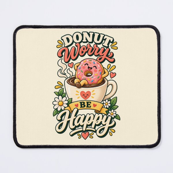 Item preview, Donut Worry Be Happy – Cute Positive Donut Pun designed and sold by 50Pxels.