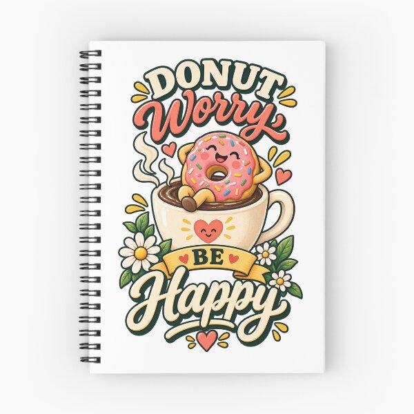 Item preview, Donut Worry Be Happy – Cute Positive Donut Pun designed and sold by 50Pxels.
