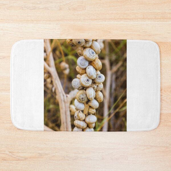 Item preview, Cluster of White Garden Snails on Dry Plant Stem Close-Up Macro Nature Texture designed and sold by Nmallia.