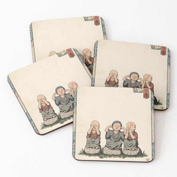Item preview, Three Wise Monks – Japan Woodblock Print designed and sold by JAPANCE STUDIO.
