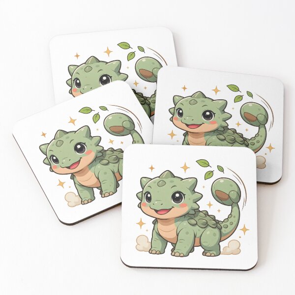 Item preview, Cute Kawaii Ankylosaurus Dinosaur Sticker designed and sold by ChibiPCStudio.