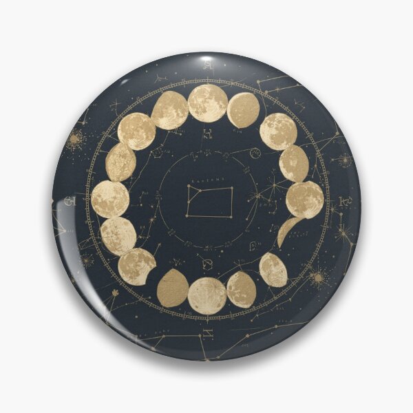 Item preview, Celestial Moon Phase Chart in Gilt designed and sold by PictorialWhimsy.