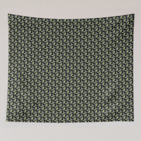Item preview, Retro Circle Swirl in Black and Lime Green designed and sold by Artistestella.