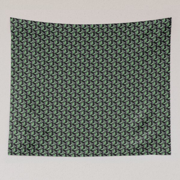 Item preview, Retro Circle Swirl in Black and Green designed and sold by Artistestella.