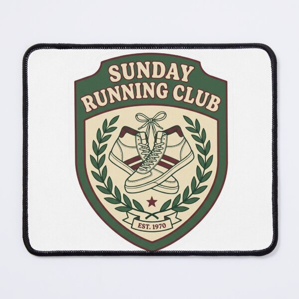 Item preview, Sunday Running Club Vintage Sports Badge Sticker, Retro Athletic Decal designed and sold by KreatoLab.