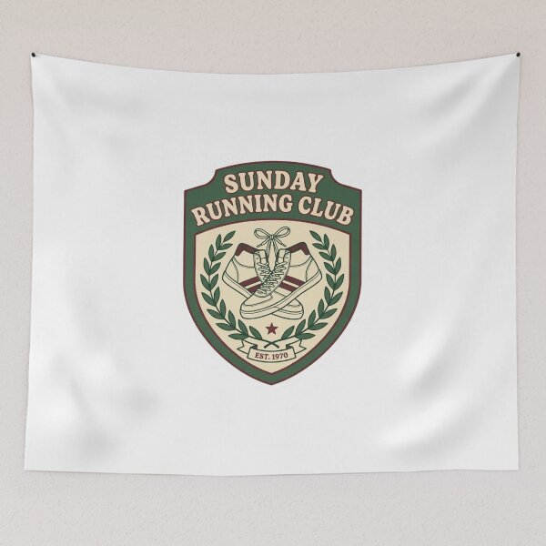 Item preview, Sunday Running Club Vintage Sports Badge Sticker, Retro Athletic Decal designed and sold by KreatoLab.