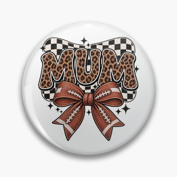 Item preview, Mum Football Bow Leopard Print Footy Mum with Chequered Coquette Bow Game Day Tee Australia designed and sold by Yellowriversss.