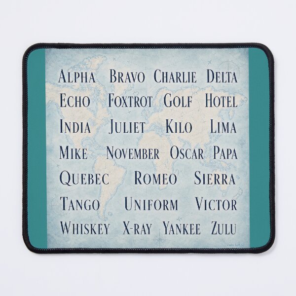 Item preview, NATO phonetic alphabet on a world map designed and sold by LuluLeb.