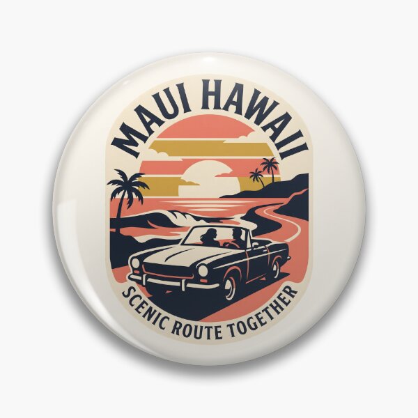 Item preview, Maui Hawaii - Scenic Highway Retro Travel Badge designed and sold by SplashTastic.