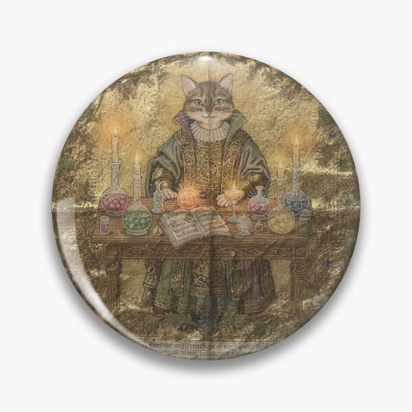 Item preview, Cat Alchemist and His Bubbling Flasks designed and sold by PictorialWhimsy.
