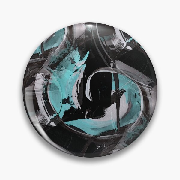 Artikelvorschau, Retro Circle Swirl in Schwarz und Aquamarin entworfen und verkauft von Artistestella.